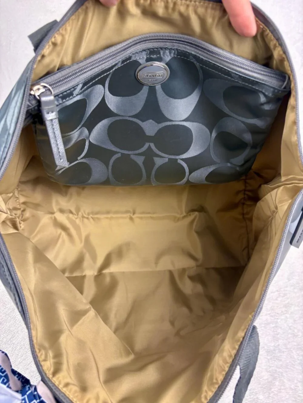Coach Getaway Signature Nylon Packable Weekender Tote and Pouch with Scarf